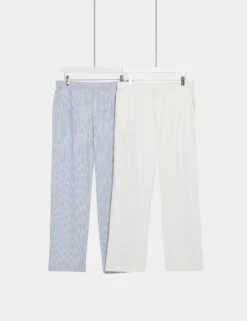 2pk Cool Comfort™ Striped Pyjama Bottoms