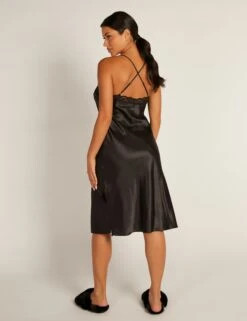 Amelia Satin Lace Trim Midi Chemise -Cyberjammies Store Amelia Satin Lace Trim Midi Chemise 2