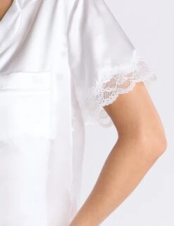 Amelia Satin Lace Trim Shortie Set -Cyberjammies Store Amelia Satin Lace Trim Shortie Set 4