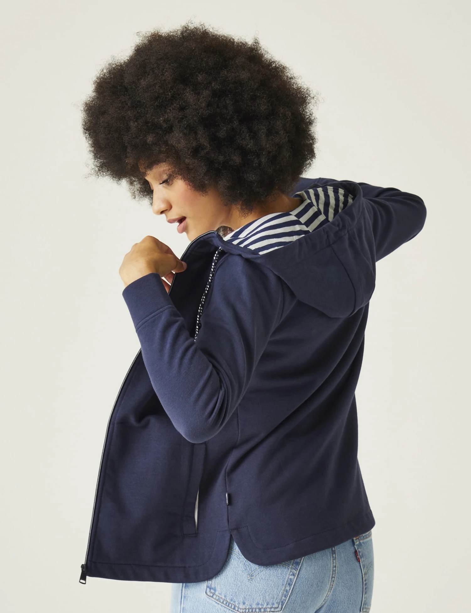 Regatta Bayletta Cotton Rich Striped Zip Up Hoodie 4 Regatta Bayletta Cotton Rich Striped Zip Up Hoodie - Image 4