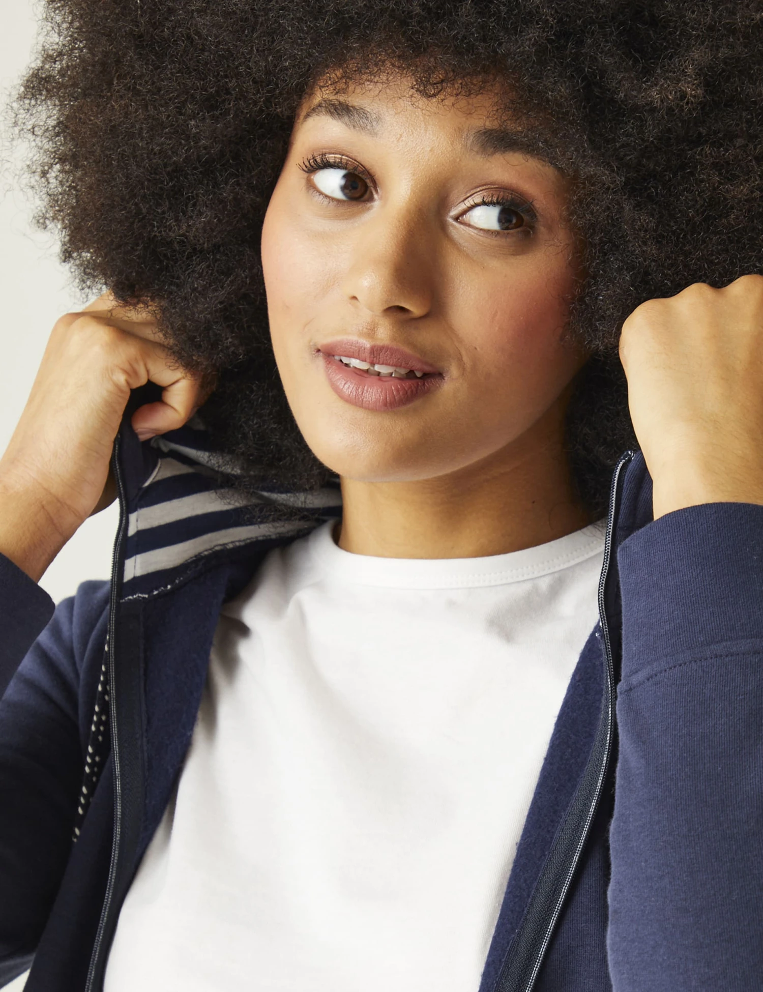 Regatta Bayletta Cotton Rich Striped Zip Up Hoodie 5 Regatta Bayletta Cotton Rich Striped Zip Up Hoodie - Image 5