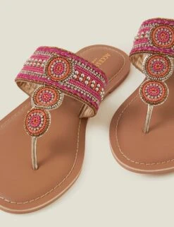 Accessorize Beaded Circle Flat Toe Thong Sandals -Cyberjammies Store Beaded Circle Flat Toe Thong Sandals 2