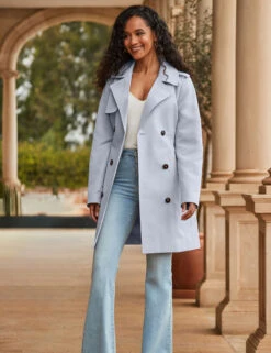 Belted Double Breasted Longline Trench Coat
