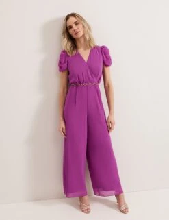 Belted Wide Leg Jumpsuit