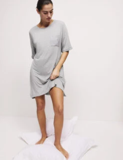 Body Soft™ Satin Trim Nightdress -Cyberjammies Store Body Soft Satin Trim Nightdress 2