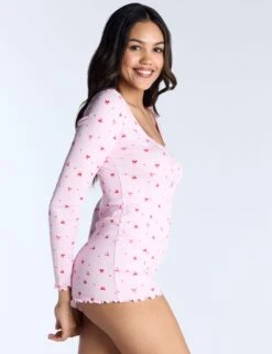 Bow Print Ribbed Playsuit -Cyberjammies Store Bow Print Ribbed Playsuit 3