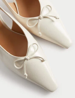 Bow Slip On Kitten Heel Slingback Shoes -Cyberjammies Store Bow Slip On Kitten Heel Slingback Shoes 2