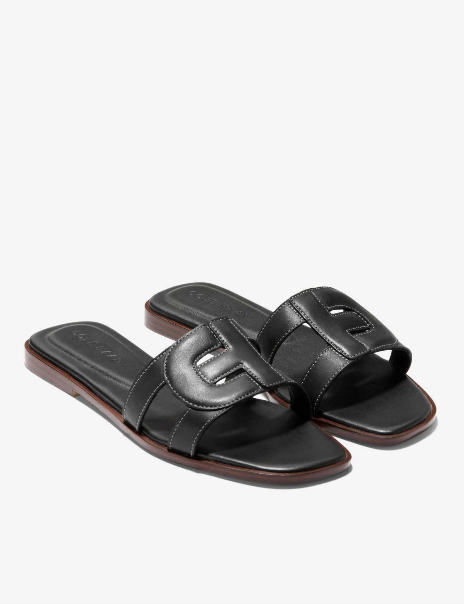Cole Haan Chrisee Leather Flat Square Toe Sliders 2 Cole Haan Chrisee Leather Flat Square Toe Sliders - Image 2