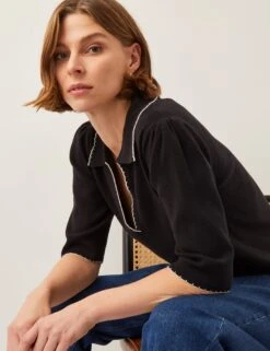 MONSOON Collared V-Neck Contrast Trim Jumper -Cyberjammies Store Collared V Neck Contrast Trim Jumper 2