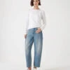 Cordelia Mid Rise Barrel Leg Jeans