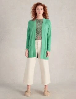 WHITE STUFF Cotton Blend Edge To Edge Cardigan -Cyberjammies Store Cotton Blend Edge to Edge Cardigan 2