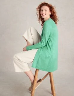 WHITE STUFF Cotton Blend Edge To Edge Cardigan