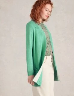 WHITE STUFF Cotton Blend Edge To Edge Cardigan -Cyberjammies Store Cotton Blend Edge to Edge Cardigan 4