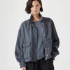 Cotton Blend Relaxed Utility Jacket