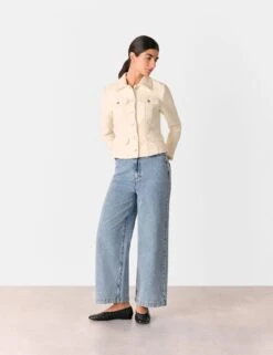 Whistles Cotton Blend Textured Blazer