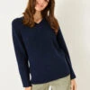Cotton Blend V-Neck Bouclé Jumper