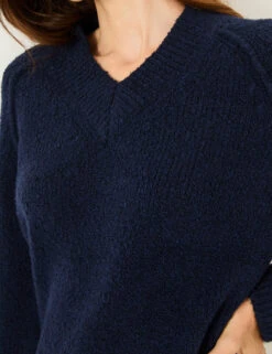 Cotton Blend V-Neck Bouclé Jumper 18 Cotton Blend V-Neck Bouclé Jumper -Cyberjammies Store Cotton Blend V Neck Boucl Jumper 3