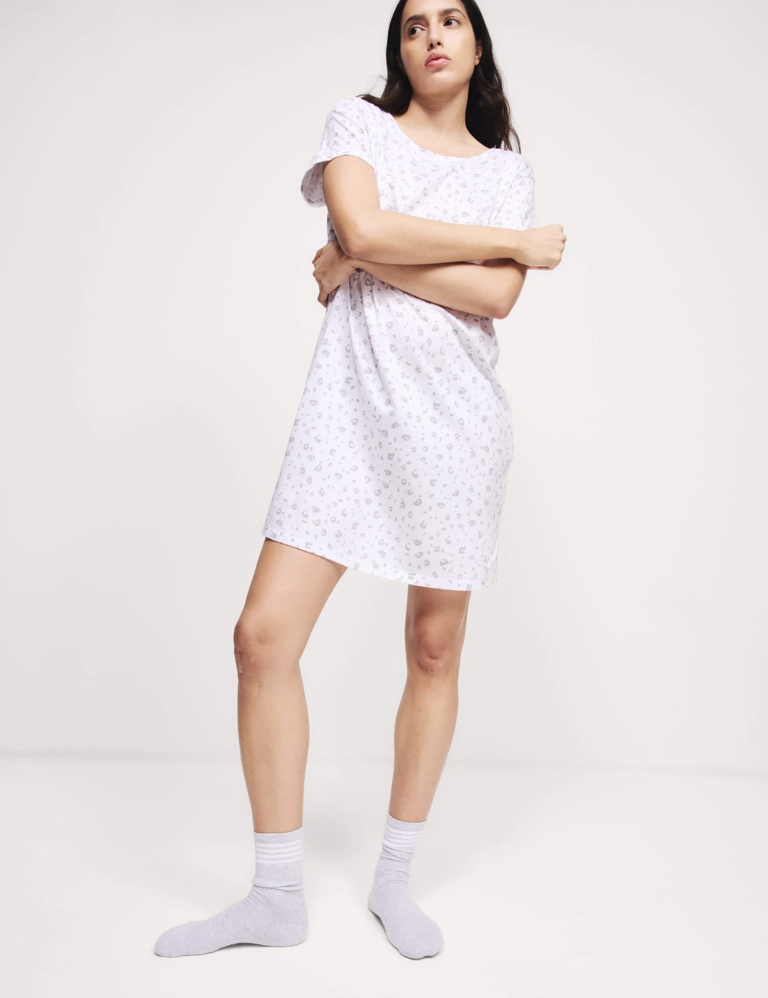 Cotton Modal Animal Print Short Nightdress 3 Cotton Modal Animal Print Short Nightdress - Image 3