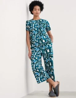 Cotton Rich Abstract Print Pyjama Set