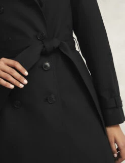 Cotton Rich Belted Double Breasted Trench Coat -Cyberjammies Store Cotton Rich Belted Double Breasted Trench Coat 5