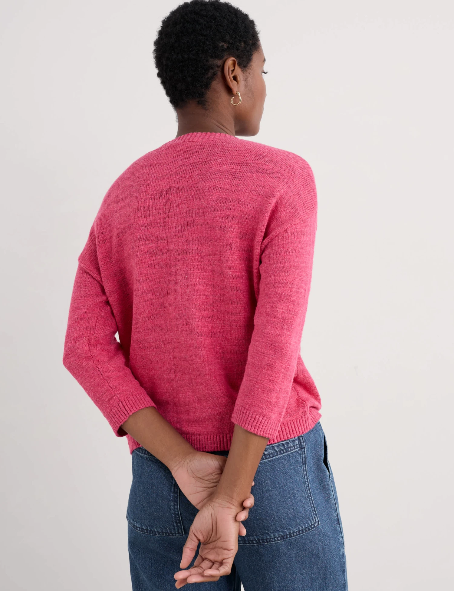 Cotton Rich Cardigan With Linen 3 Cotton Rich Cardigan With Linen - Image 3