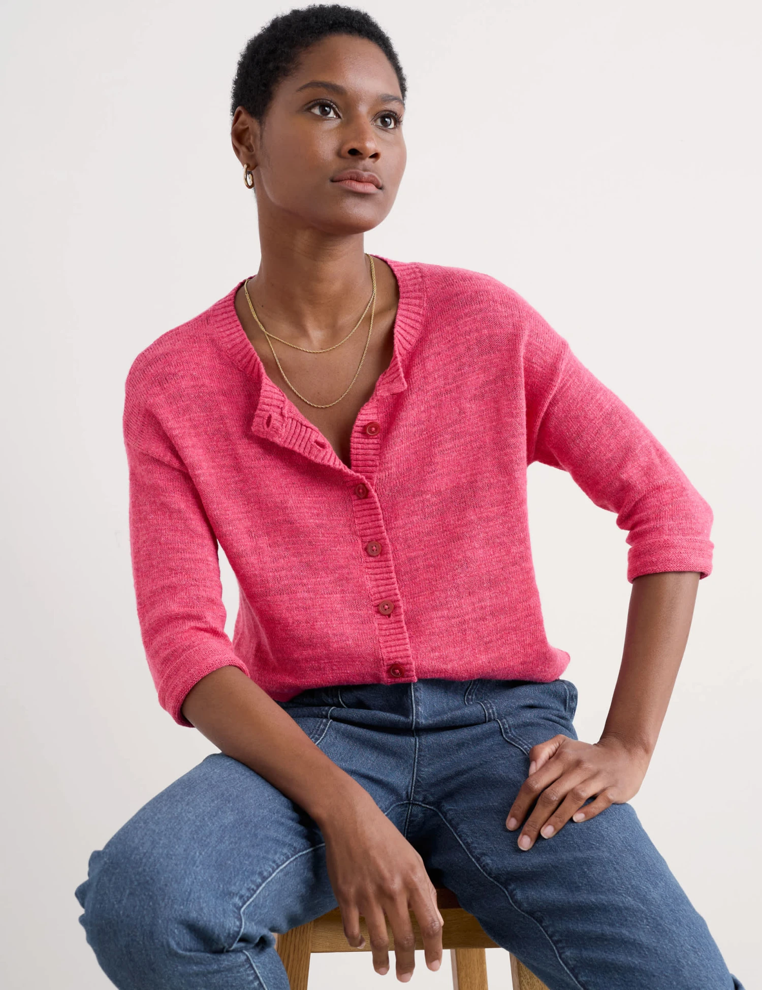 Cotton Rich Cardigan With Linen 1 Cotton Rich Cardigan With Linen