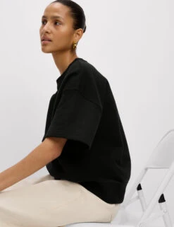 Cotton Rich Crew Neck Cropped Sweatshirt -Cyberjammies Store Cotton Rich Crew Neck Cropped Sweatshirt 3