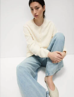 Cotton Rich Embellished Crew Neck Cardigan -Cyberjammies Store Cotton Rich Embellished Crew Neck Cardigan 2