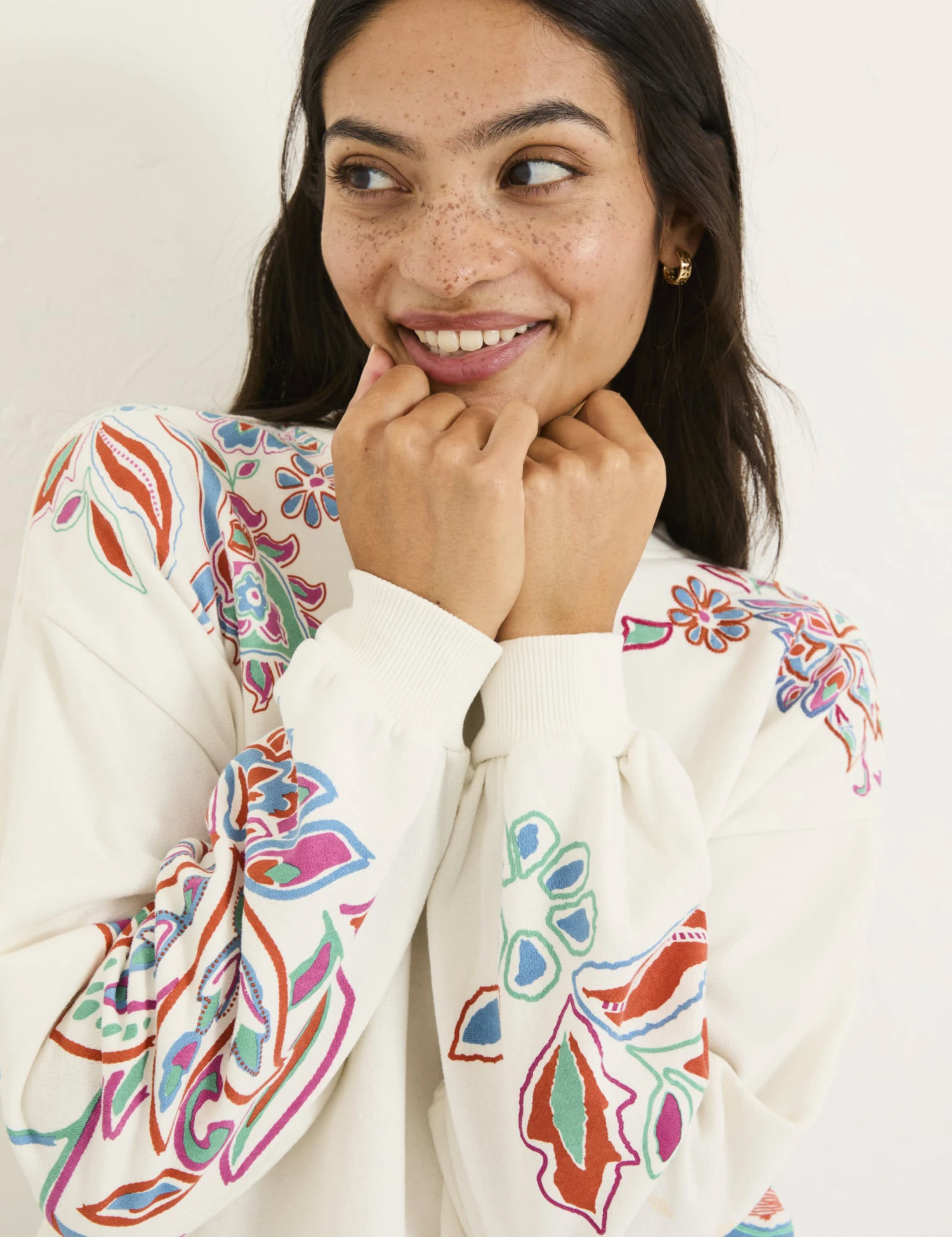 Cotton Rich Embroidered Crew Neck Sweatshirt 4 Cotton Rich Embroidered Crew Neck Sweatshirt - Image 4