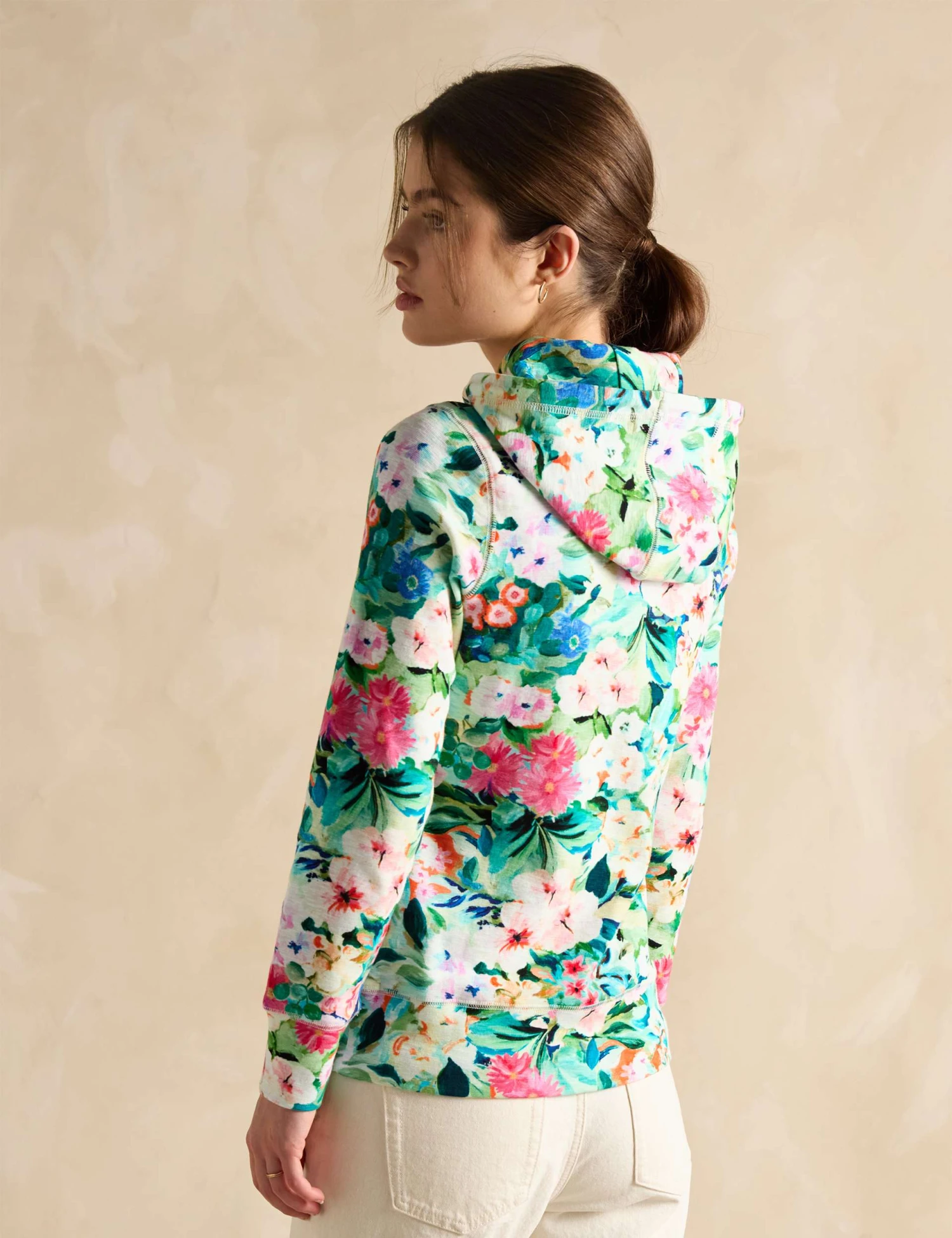 Joules Cotton Rich Floral Hoodie 3 Joules Cotton Rich Floral Hoodie - Image 3