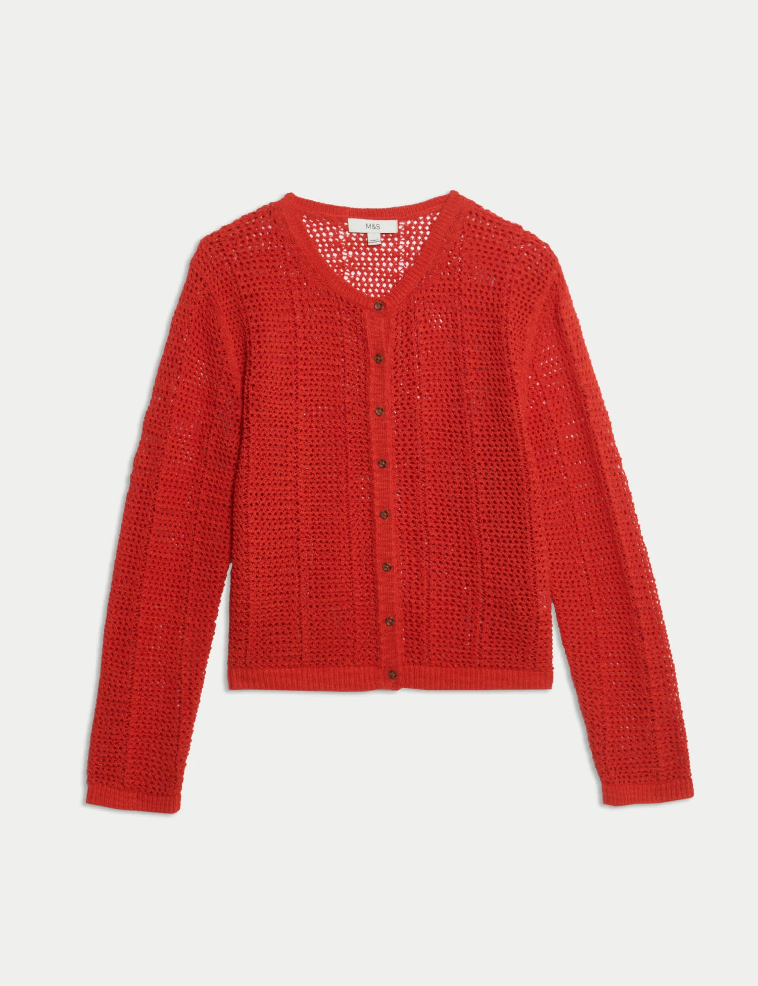 Cotton Rich Open Stitch Cropped Cardigan 2 Cotton Rich Open Stitch Cropped Cardigan - Image 2