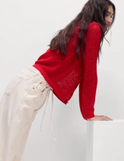 Cotton Rich Open Stitch Cropped Cardigan 24 Cotton Rich Open Stitch Cropped Cardigan -Cyberjammies Store Cotton Rich Open Stitch Cropped Cardigan 4