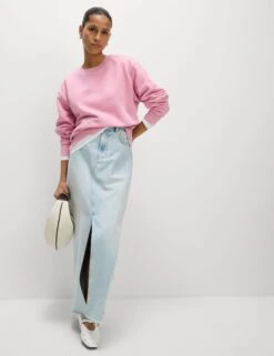 Cotton Rich Oversized Longline Sweatshirt