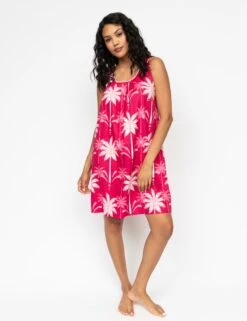 Cyberjammies Cotton Rich Palm Tree Print Short Nightdress
