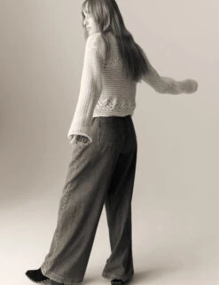 Cotton Rich Pointelle V-Neck Tie Front Relaxed Cardigan 13 Cotton Rich Pointelle V-Neck Tie Front Relaxed Cardigan -Cyberjammies Store Cotton Rich Pointelle V Neck Tie Front Relaxed Cardigan 2