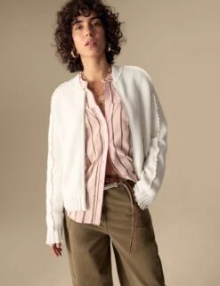 Cotton Rich Ruffle Bomber Jacket -Cyberjammies Store Cotton Rich Ruffle Bomber Jacket 2