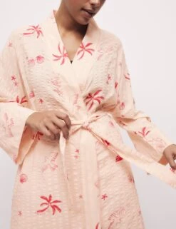 Cotton Rich Seersucker Shell Print Wrap -Cyberjammies Store Cotton Rich Seersucker Shell Print Wrap 2