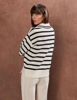 Cotton Rich Striped Collared Relaxed Jumper 8 Cotton Rich Striped Collared Relaxed Jumper -Cyberjammies Store Cotton Rich Striped Collared Relaxed Jumper 2