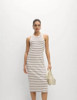 Cotton Rich Striped Midi Column Dress -Cyberjammies Store Cotton Rich Striped Midi Column Dress 3