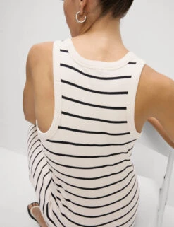 Cotton Rich Striped Midi Column Dress -Cyberjammies Store Cotton Rich Striped Midi Column Dress 4