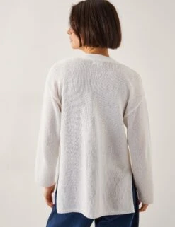 MONSOON Cotton Rich Textured V-Neck Cardigan -Cyberjammies Store Cotton Rich Textured V Neck Cardigan 2