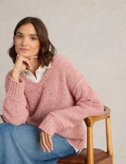 WHITE STUFF Cotton Rich Textured V-Neck Jumper -Cyberjammies Store Cotton Rich Textured V Neck Jumper 4