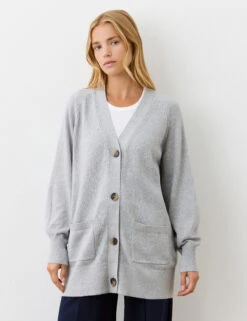 Cotton Rich V-Neck Button Front Cardigan