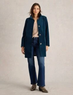 WHITE STUFF Cotton Rich Velvet Overcoat