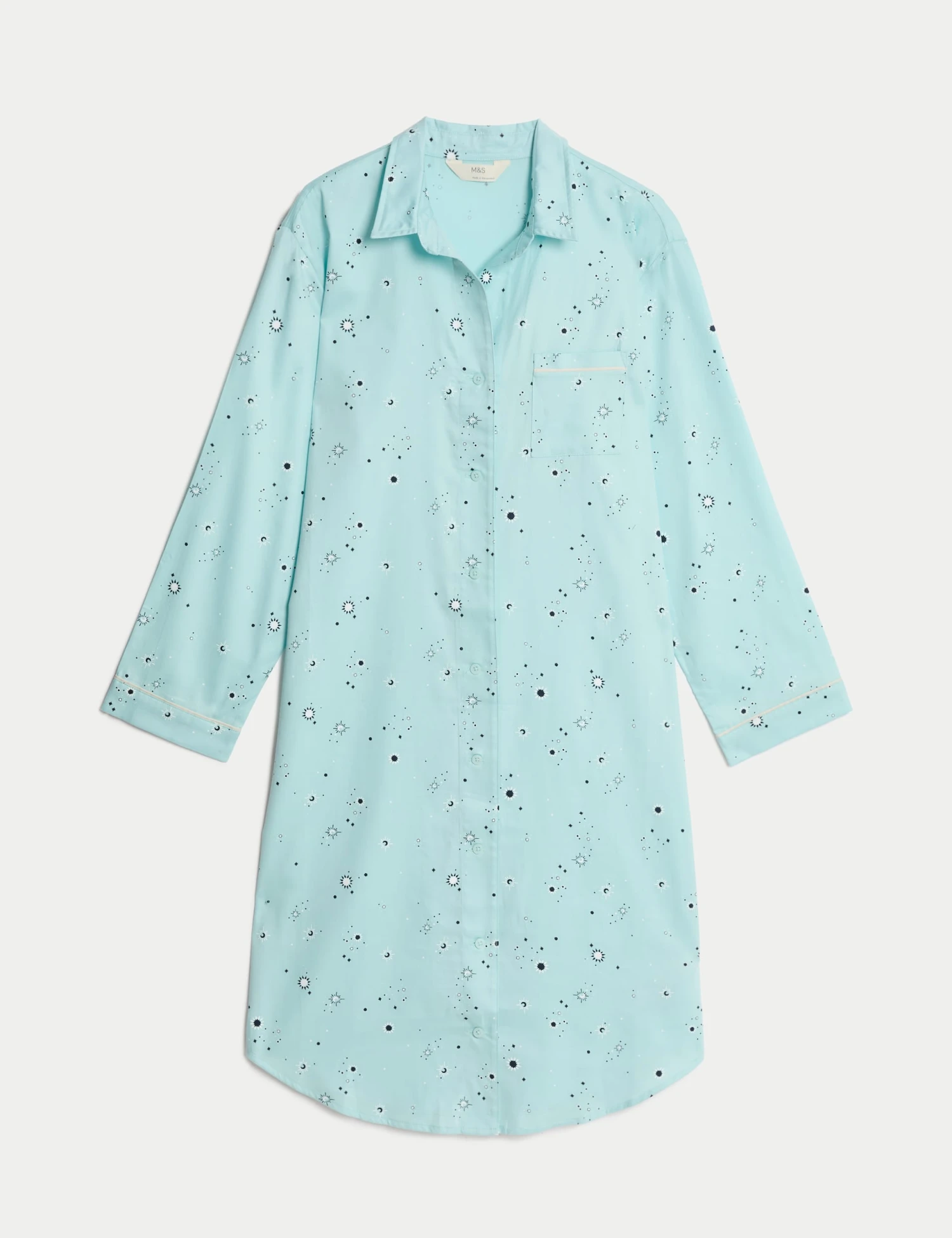 Cotton Sateen Eid Print Nightshirt 2 Cotton Sateen Eid Print Nightshirt - Image 2