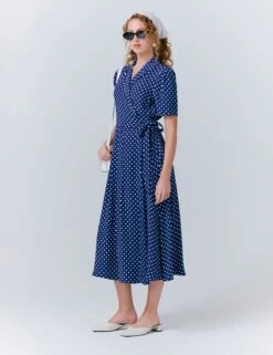 Ghost Crepe Spot Print Midaxi Wrap Tea Dress -Cyberjammies Store Crepe Spot Print Midaxi Wrap Tea Dress 3