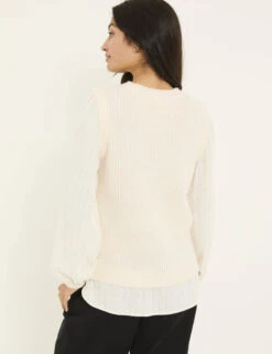 Crew Neck Layered Knitted Top -Cyberjammies Store Crew Neck Layered Knitted Top 2
