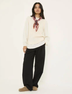 Crew Neck Layered Knitted Top