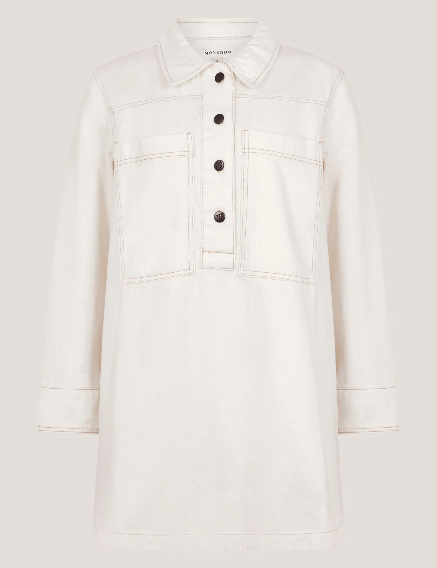 MONSOON Denim Collared Mini Shirt Dress 2 MONSOON Denim Collared Mini Shirt Dress - Image 2