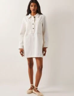 MONSOON Denim Collared Mini Shirt Dress